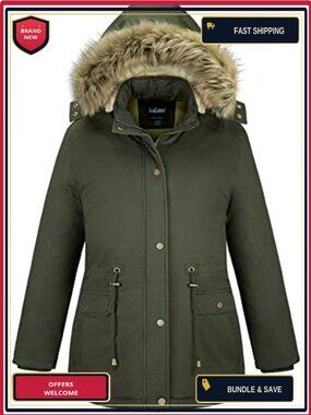 Plus Size Sherpa Lined Winter Coat with Hood Faux Fur Trim
